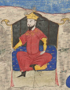 File:Alp Arslan on throne Majma al-Tawarikh by Hafiz Abru (cropped).png