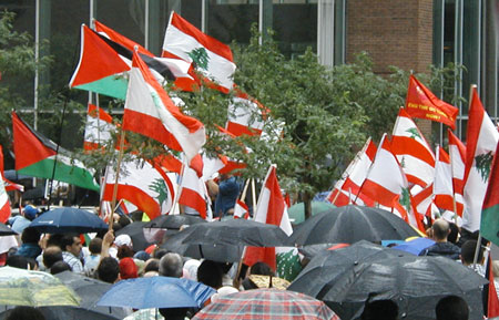 File:Lebanese flags at Montreal protest July 22 2006.jpg