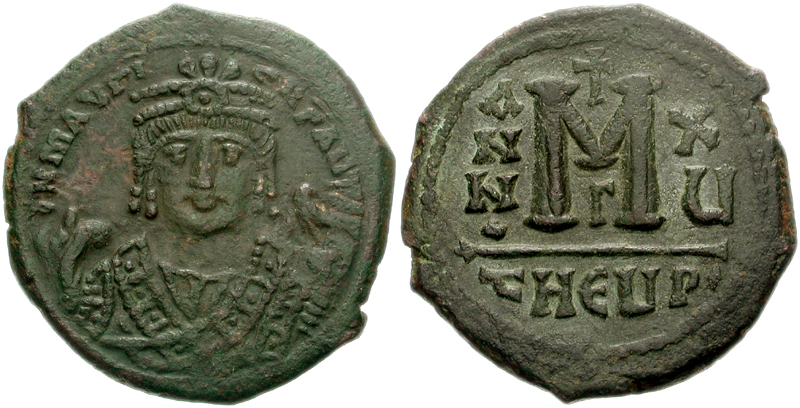 پرونده:Follis Maurice Constantinople.jpg