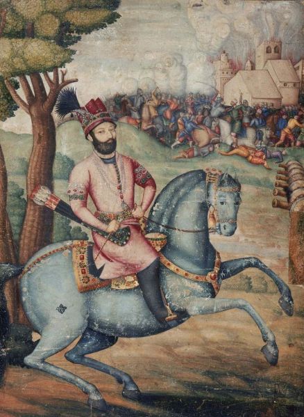 File:Nadir Shah at the sack of Delhi - Battle scene with Nader Shah on horseback, possibly by Muhammad Ali ibn Abd al-Bayg ibn Ali Quli Jabbadar, mid-18th century, Museum of Fine Arts, Boston.jpg
