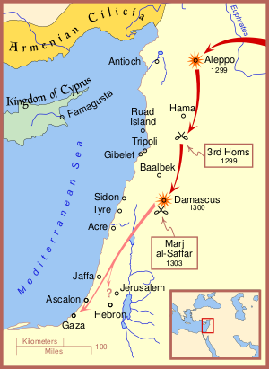 Mongol raids into Syria and Palestine ca 1300.svg