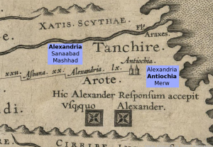 Mashhad and merw on tabula Peutingeriana.png