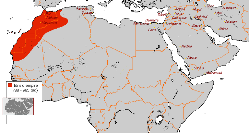 File:Idrisids Dynasty 788 - 985 (AD).PNG