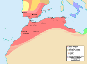 نقشه حکومت موحدون در اوج قدرت خود