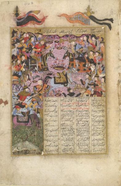 File:Depiction of the Battle of al-Qādisiyyah from a manuscript of the Persian epic Shāh-nāmeh. Source- British Library (MS. I.O.Islamic 3265 (1614) f. 602r).jpg