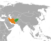 نقشهٔ موقعیت ایران و افغانستان.