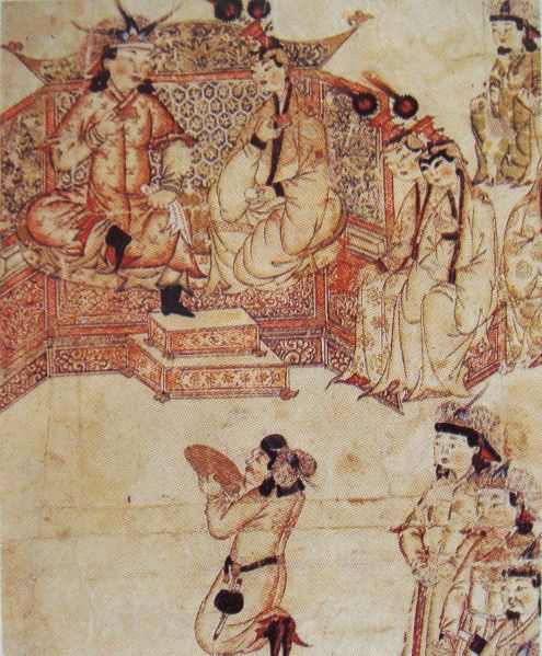 File:Ghazan with wife at his court.jpg