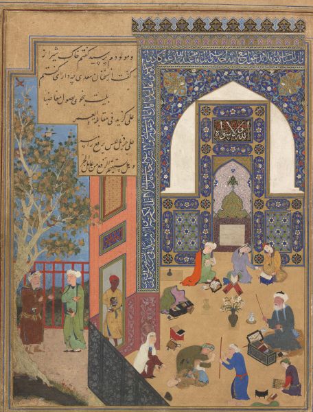File:Sad'i and the Youth of Kashgar, Ascribed to Bihzad, From a copy of the Gulistan (Rosegarden) by Sa'di.jpg